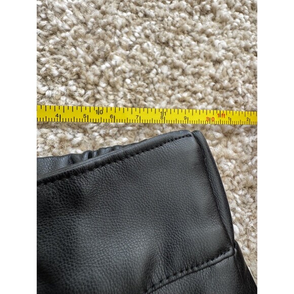 Kendall & Kylie Black Faux Leather Pants Sz S Cuffed Bottom Trendy Chic - Picture 4 of 5